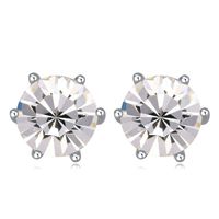 Simple Style Flower Alloy Inlay Crystal Women's Ear Studs 1 Pair main image 5
