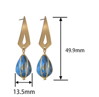 Simple Style Geometric Rhombus Stainless Steel Plating Artificial Gemstones Drop Earrings 1 Pair main image 2