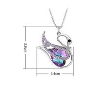 Fashion Swan Alloy Gold Plated Inlay Crystal Women's Pendant Necklace main image 3