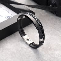 Punk Solid Color Titanium Steel Polishing Unisex Bracelets 1 Piece sku image 2