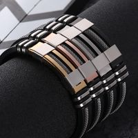 Fashion Solid Color Stainless Steel Silica Gel Plating Men's Bangle main image 6