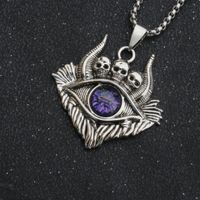 Fashion Devil's Eye Stainless Steel Stoving Varnish Pendant Necklace 1 Piece sku image 8