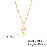 Fashion Flower Stainless Steel Plating Pendant Necklace 1 Piece main image 5