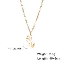 Fashion Flower Stainless Steel Plating Pendant Necklace 1 Piece sku image 13