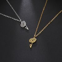 Fashion Flower Stainless Steel Plating Pendant Necklace 1 Piece main image 2