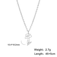 Fashion Flower Stainless Steel Plating Pendant Necklace 1 Piece sku image 3