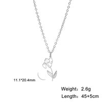 Fashion Flower Stainless Steel Plating Pendant Necklace 1 Piece sku image 2