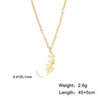 Fashion Flower Stainless Steel Plating Pendant Necklace 1 Piece sku image 15