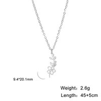 Fashion Flower Stainless Steel Plating Pendant Necklace 1 Piece sku image 5