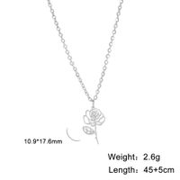Fashion Flower Stainless Steel Plating Pendant Necklace 1 Piece sku image 6