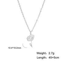 Fashion Flower Stainless Steel Plating Pendant Necklace 1 Piece sku image 4