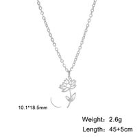 Fashion Flower Stainless Steel Plating Pendant Necklace 1 Piece sku image 7