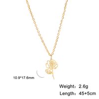Fashion Flower Stainless Steel Plating Pendant Necklace 1 Piece sku image 16