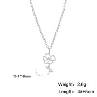 Fashion Flower Stainless Steel Plating Pendant Necklace 1 Piece sku image 8