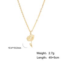 Fashion Flower Stainless Steel Plating Pendant Necklace 1 Piece sku image 14