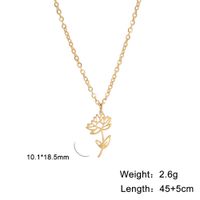 Fashion Flower Stainless Steel Plating Pendant Necklace 1 Piece sku image 17