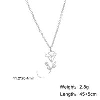 Fashion Flower Stainless Steel Plating Pendant Necklace 1 Piece sku image 9