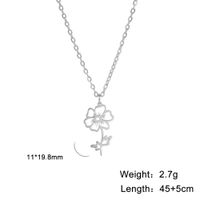 Fashion Flower Stainless Steel Plating Pendant Necklace 1 Piece sku image 10