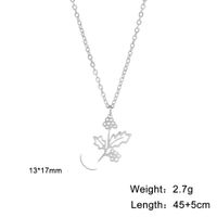 Fashion Flower Stainless Steel Plating Pendant Necklace 1 Piece sku image 12
