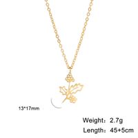 Fashion Flower Stainless Steel Plating Pendant Necklace 1 Piece sku image 22