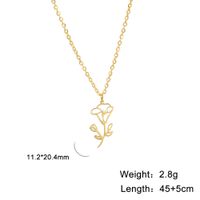Fashion Flower Stainless Steel Plating Pendant Necklace 1 Piece sku image 19