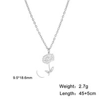 Fashion Flower Stainless Steel Plating Pendant Necklace 1 Piece sku image 11