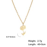 Fashion Flower Stainless Steel Plating Pendant Necklace 1 Piece sku image 21
