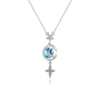 Fashion Cross Star Moon Alloy Gold Plated Inlay Crystal Women's Pendant Necklace 1 Piece main image 3