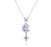 Fashion Cross Star Moon Alloy Gold Plated Inlay Crystal Women's Pendant Necklace 1 Piece main image 5