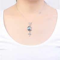 Fashion Cross Star Moon Alloy Gold Plated Inlay Crystal Women's Pendant Necklace 1 Piece main image 2