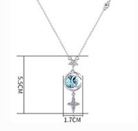 Fashion Cross Star Moon Alloy Gold Plated Inlay Crystal Women's Pendant Necklace 1 Piece main image 4