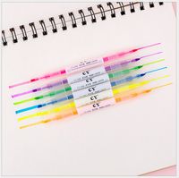 Fashion Candy Color Double-headed Fluorescent Pen Stationery 1 Piece main image 3