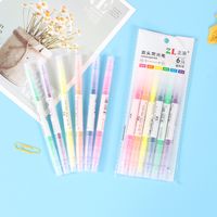 Fashion Candy Color Double-headed Fluorescent Pen Stationery 1 Piece main image 2