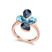 Fashion Flower Alloy Inlay Crystal Women's Rings 1 Piece main image 5