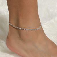 Silver Color Rhinestone Chain Adjustable Anklet Wholesale Nihaojewelry sku image 1