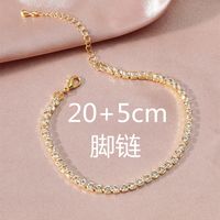 Silver Color Rhinestone Chain Adjustable Anklet Wholesale Nihaojewelry main image 7