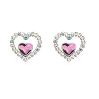 Fashion Heart Shape Alloy Inlay Crystal Women's Ear Studs 1 Pair main image 1