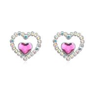 Fashion Heart Shape Alloy Inlay Crystal Women's Ear Studs 1 Pair main image 2