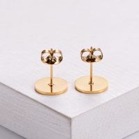 Classic Style Portrait Stainless Steel Gold Plated Ear Studs 1 Pair main image 4