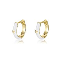 Simple Solid Color Zircon Coppe Earrings Wholesale Jewelry Nihaojewelry sku image 7
