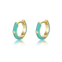 Simple Solid Color Zircon Coppe Earrings Wholesale Jewelry Nihaojewelry sku image 9