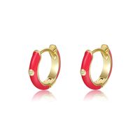 Simple Solid Color Zircon Coppe Earrings Wholesale Jewelry Nihaojewelry sku image 8
