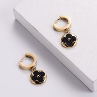 Cute Petal Stainless Steel Enamel Gold Plated Resin Drop Earrings 1 Pair main image 5