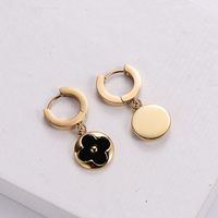 Cute Petal Stainless Steel Enamel Gold Plated Resin Drop Earrings 1 Pair main image 3