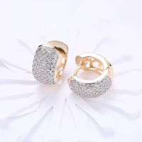 Simple Style Geometric Brass Inlay Zircon Earrings 1 Pair main image 5