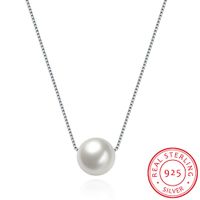 Simple Style Geometric Sterling Silver Plating Artificial Pearls Necklace 1 Piece main image 1