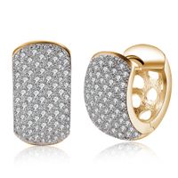 Simple Style Geometric Brass Inlay Zircon Earrings 1 Pair main image 4