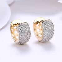 Simple Style Geometric Brass Inlay Zircon Earrings 1 Pair main image 1