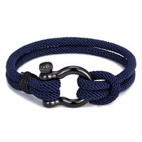 Fashion Solid Color Stainless Steel Braid Men's Bracelets sku image 1