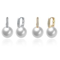 Rétro Géométrique Alliage Incruster Perles Artificielles Zircon Femmes Des Boucles D'oreilles 1 Paire main image 5
